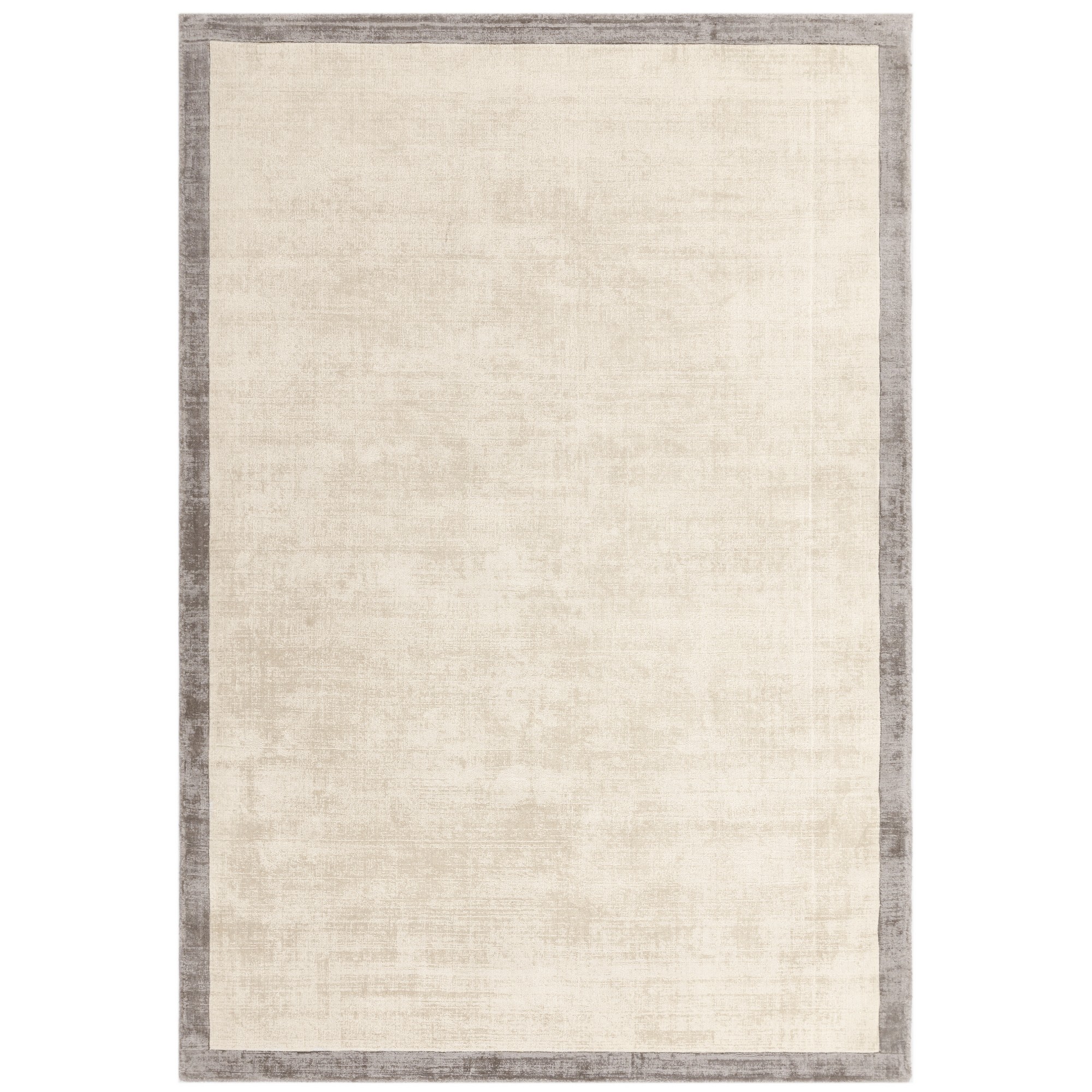 Blade Border Fine Modern Plain Rugs In Putty Silver Grey